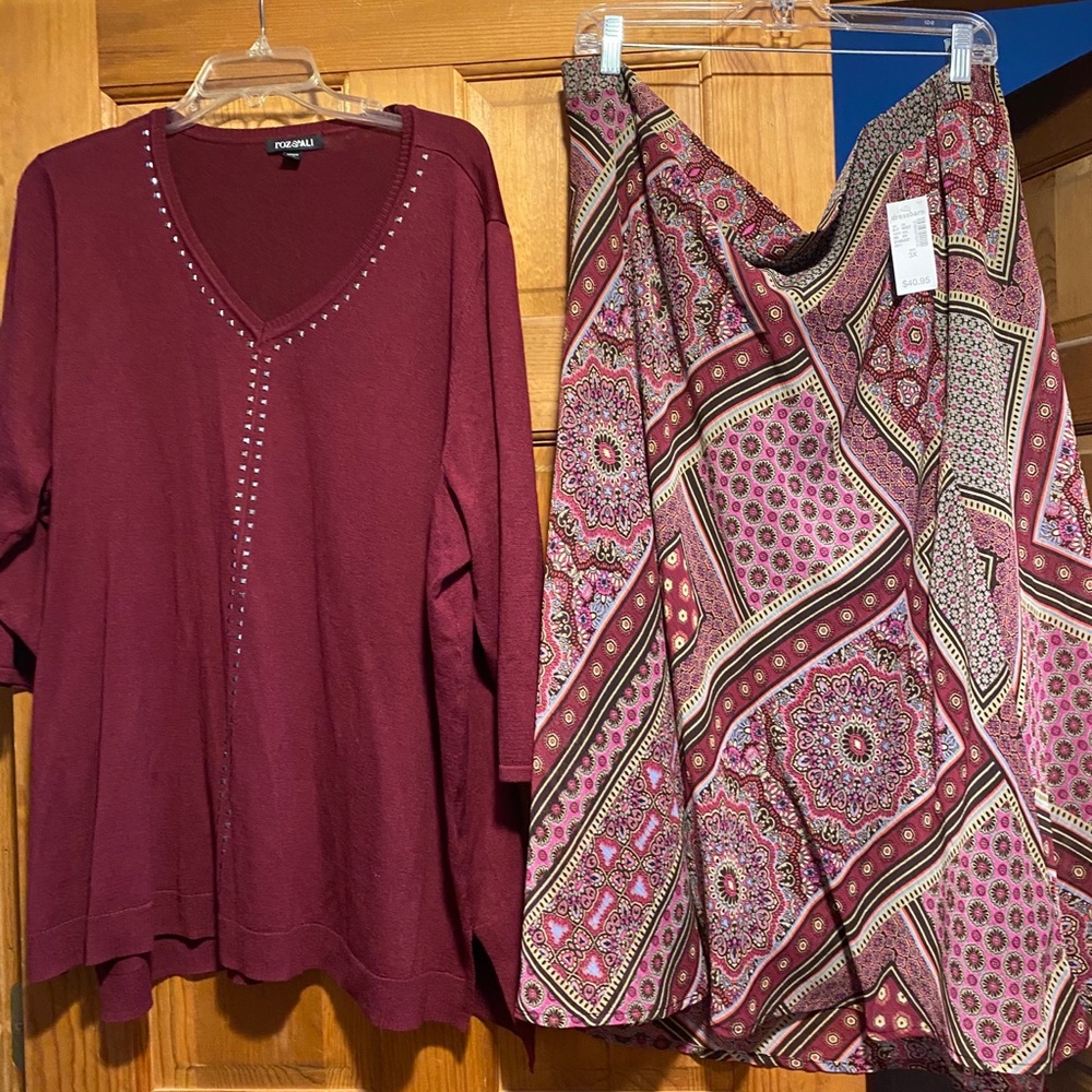 Westport Skirt and Roz & Ally sweater top,
